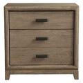 Alpine Furniture Camilla 2 Drawer Nightstand, Antique Grey - 26 X 18 X 26 In. 1800-02